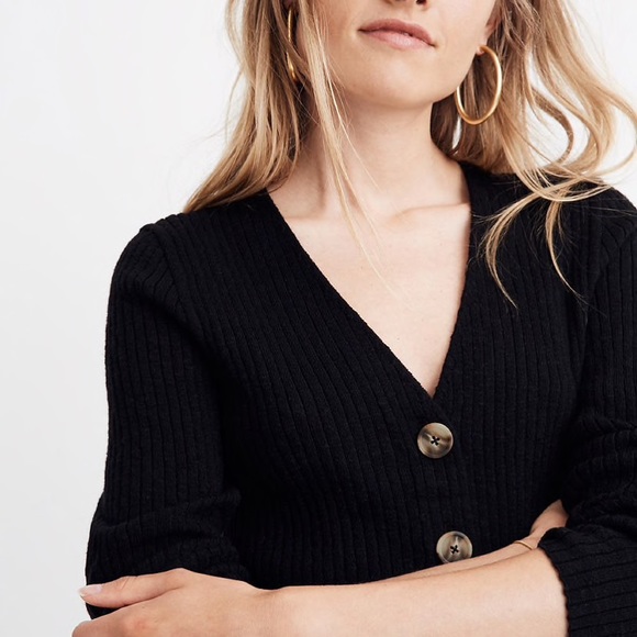 Madewell Shrunken Ribbed Cardigan Sweater - Picture 2 of 5